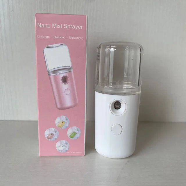 Water Replenishing Instrument USB Charging Cartoon Cute Doll Spray Humidifier Handheld Macarons White - Shop at LoveMi