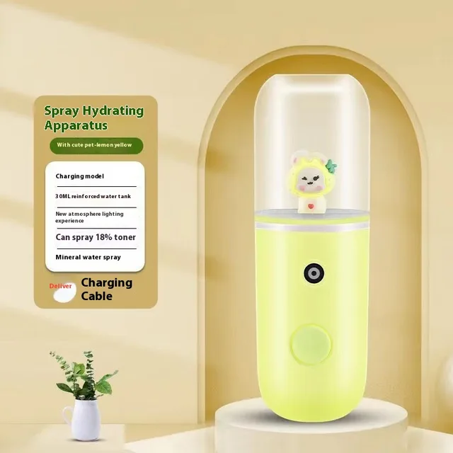 Water Replenishing Instrument USB Charging Cartoon Cute Doll Spray Humidifier Handheld Yellow Doll - Shop at LoveMi