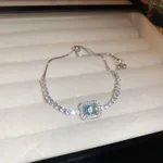 Blue Zircon Square Bracelet