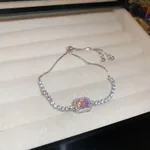 Pink Zircon Square Bracelet