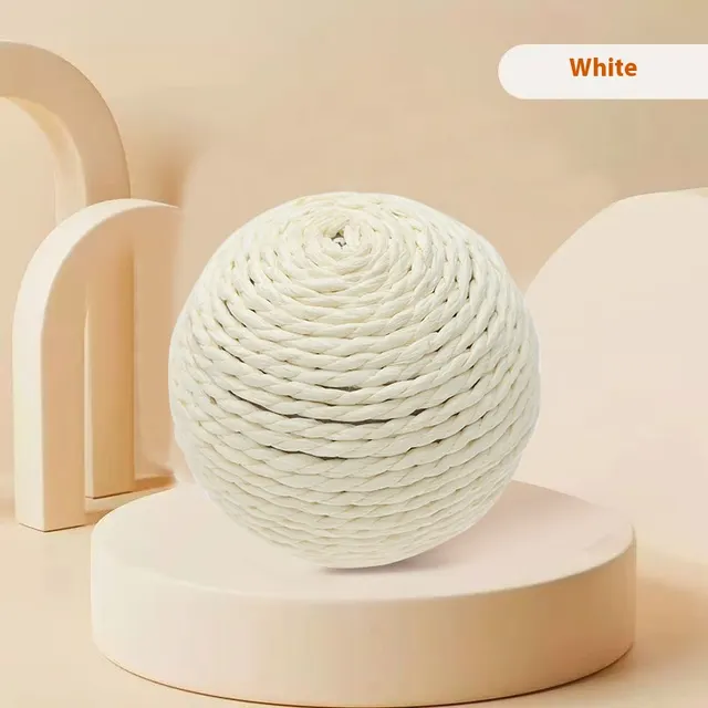 String Sisal Ball Self Hi Relieving Stuffy Funny Cat Toy White - Shop at LoveMi