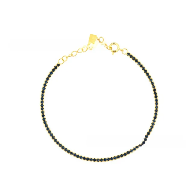 Special interest Design Light Luxury Zircon Sterling Silver Color Personality Style Silver Bracelet 18K Gold Blue - Shop at LoveMi