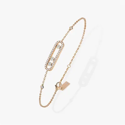 S925 Plated 18k Geometric Diamond Bracelet For Women Rose Gold With Diamond - Shop at LoveMi