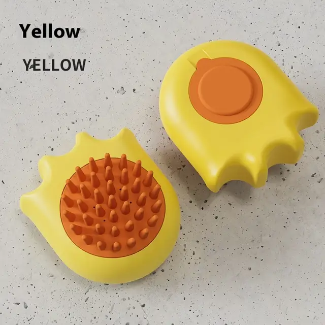 Pet Bath Brush Cat Dog Massage Comb Yellow - Shop at LoveMi