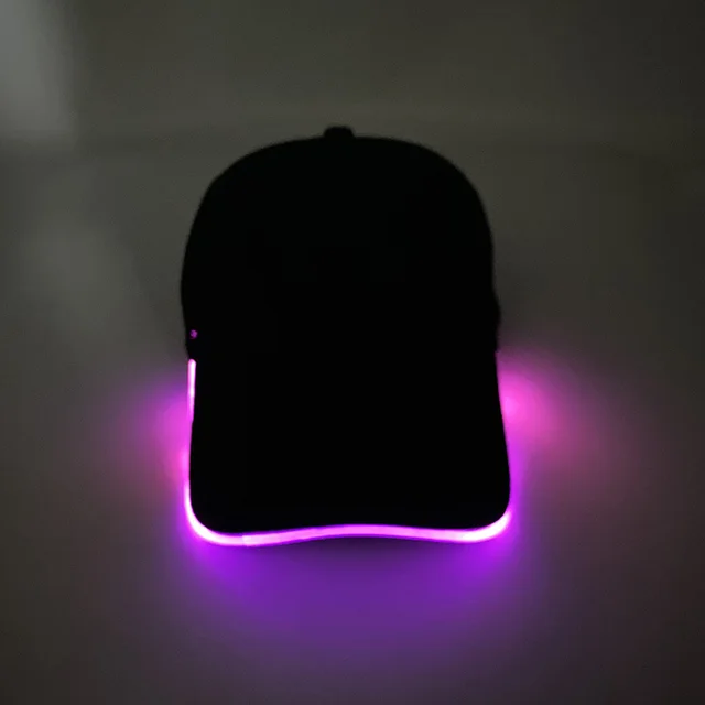 Sources LED Optical Fiber Luminous Peaked Cap Luminous Flashing Hat Outdoor Sunshade Fashion Baseball Cap Pink - Shop at LoveMi