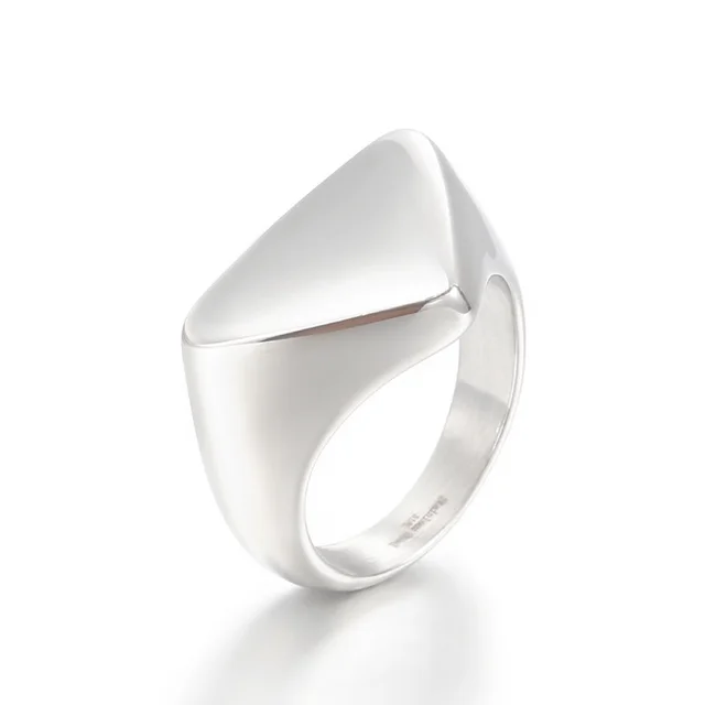 Fashion Triangle Stainless Steel Men's Ring Steel Color - Shop at LoveMi