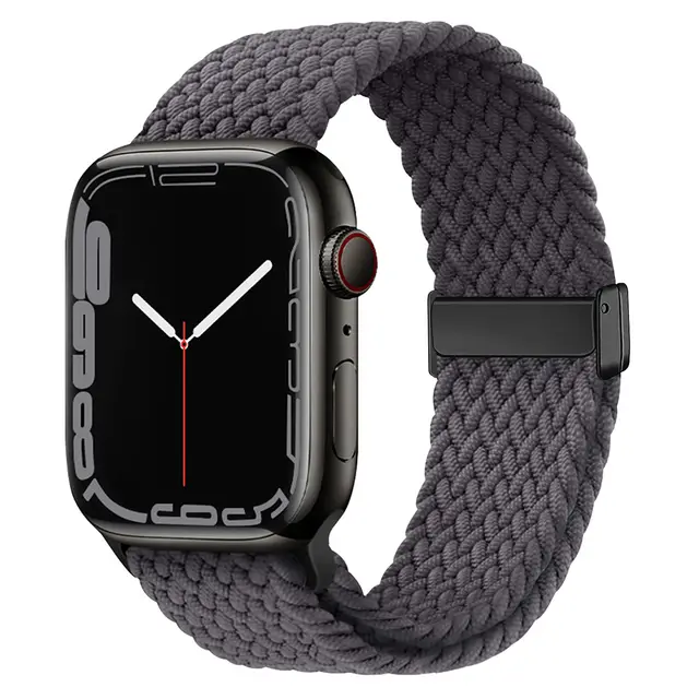 Watch Strap Rainbow Nylon Woven Slide Fastener Elastic Strap Universal Gray - Shop at LoveMi