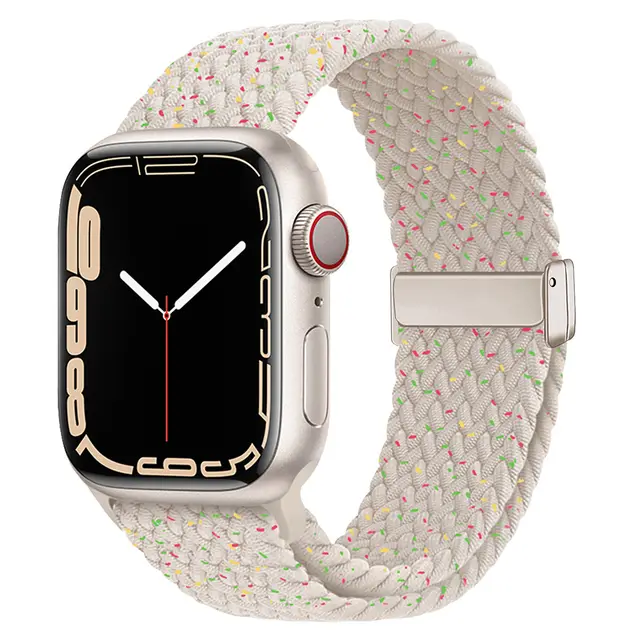 Watch Strap Rainbow Nylon Woven Slide Fastener Elastic Strap Universal Star Luster Point - Shop at LoveMi