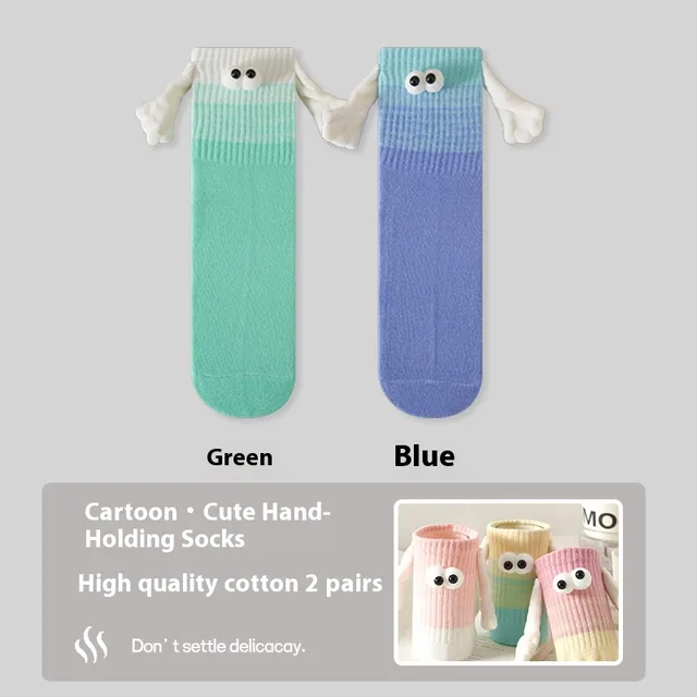 Gradient Color Socks That Pull On The Hand Green Blue - Shop at LoveMi