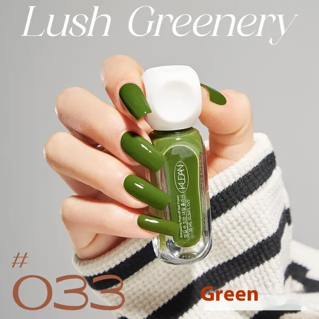 Water based Nail Polish Peelable Quick drying Baking free Long lasting Summer Macaron Popular Color 33 Full Of Green - Shop at LoveMi