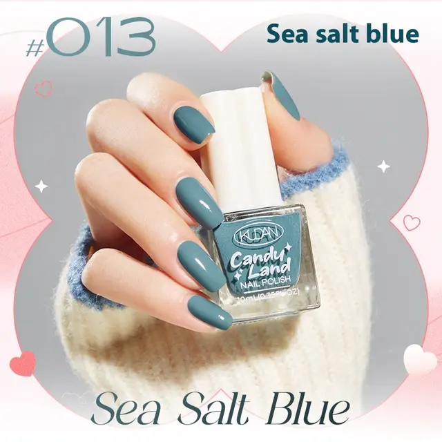 Four leaf Clover Cover Nail Polish Water based Baking free Quick drying Long Lasting And Does Not Fade Candy Paradise Nail Polish 13 Sea Salt Blue - Shop at LoveMi