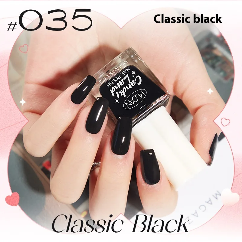 Four leaf Clover Cover Nail Polish Water based Baking free Quick drying Long Lasting And Does Not Fade Candy Paradise Nail Polish 35 Classic Black - Shop at LoveMi