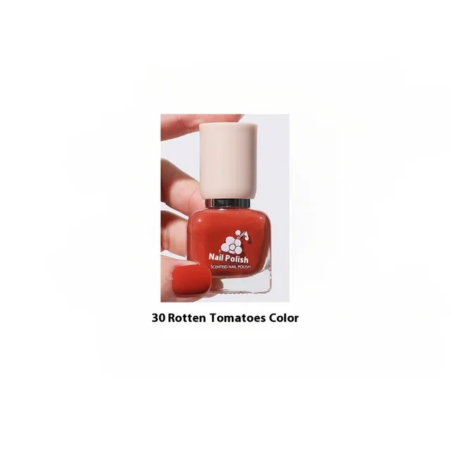 Water based Quick drying Baking free Long lasting Tearable Popular Color White Fragrance retaining Nail Polish 30 Tomato Red - Shop at LoveMi