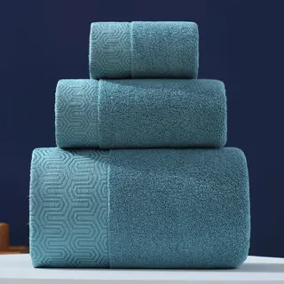 Pure Cotton Towels Three-piece With Hand Bath Towel Class - Lake Water Green Color