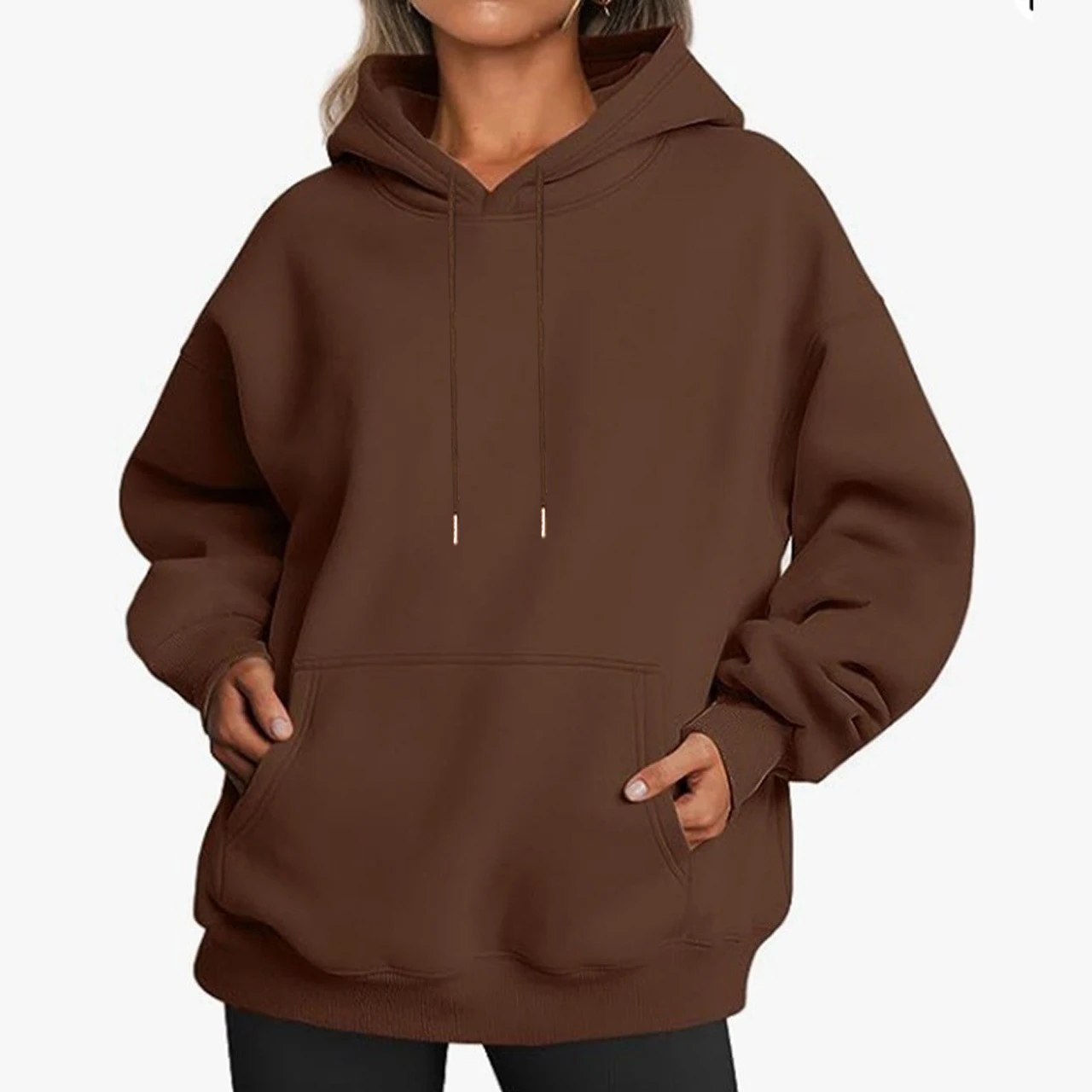 Shoulder Sleeves Sub Leisure Sports Hoodie - Coffee