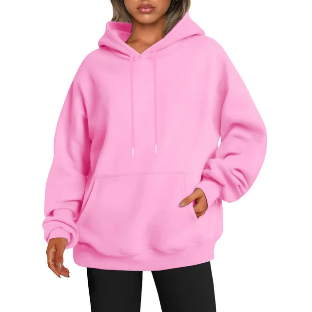 Shoulder Sleeves Sub Leisure Sports Hoodie Pink - Shop at LoveMi
