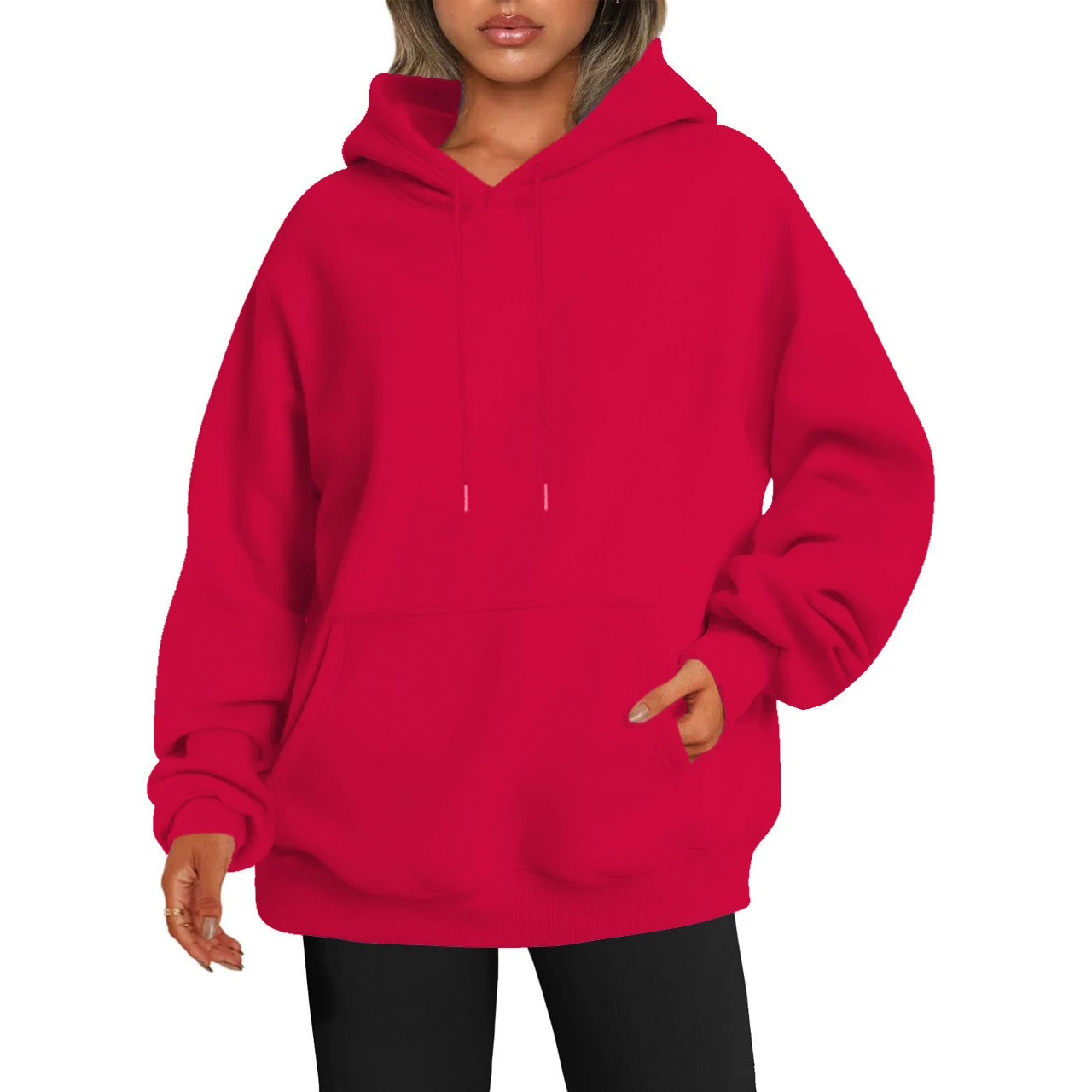 Shoulder Sleeves Sub Leisure Sports Hoodie - Red
