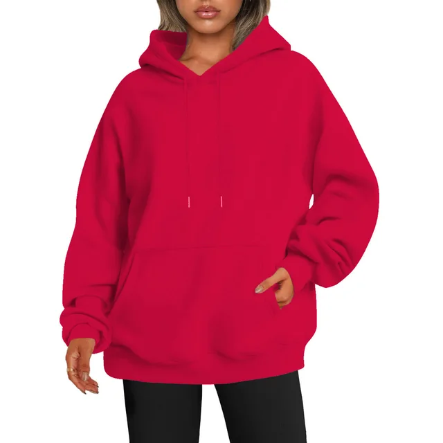 Shoulder Sleeves Sub Leisure Sports Hoodie Red - Shop at LoveMi