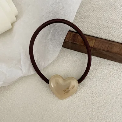 Simple Love Acetate Candy Hair Ring High Elasticity Rice Coffee - Shop at LoveMi