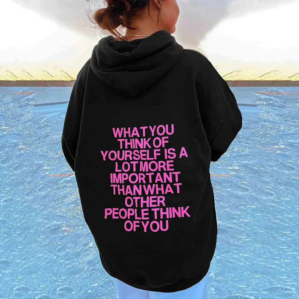 Cute Letters 3D Printed Pullover Loose Hooded Sweater Model 14 - Shop at LoveMi