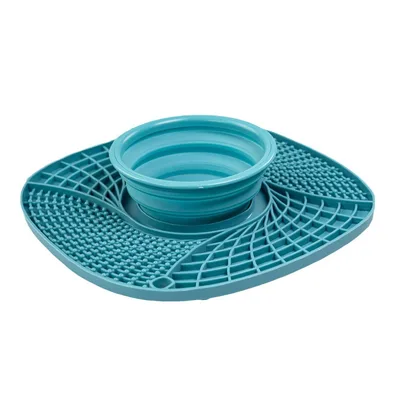 Folding Dog Pet Silicone Snack Placemat Turquoise - Shop at LoveMi