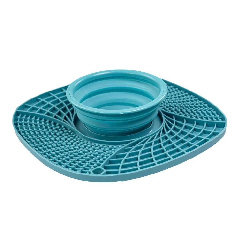 Folding Dog Pet Silicone Snack Placemat Turquoise - Shop at LoveMi