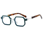 Green Frame Plain Glasses