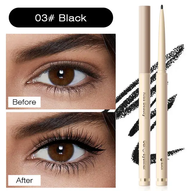 Eyeliner Extremely Thin Women's Not Smudge Long lasting 03 Black - Shop at LoveMi