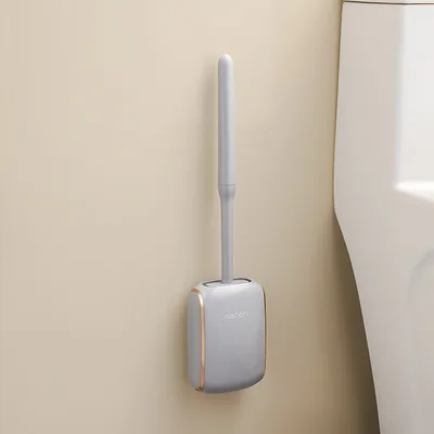 Nordic Style Wall mounted Household Light Luxury Wall Hanging Toilet Brush Set Gray Champagne Gold - Shop at LoveMi