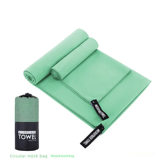 Double sided Velvet Quick drying Sports Towel Absorbent Mint Green Round Net Pocket - Shop at LoveMi