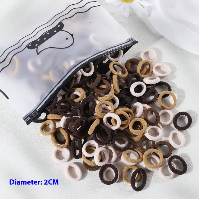 100 Bags Seamless Children's Towel Ring Braids Do Not Hurt Hair Candy Color Small Hair Ring High Elastic Rubber Band 28Color - Shop at LoveMi