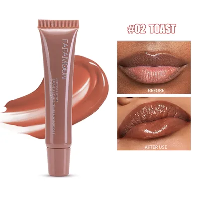 Glossy Lip Glaze Waterproof Long Lasting Lip Gloss Glossy Mirror Tea Red Liquid Lipstick Doodle Lip Korean Makeup 02 Toast - Shop at LoveMi