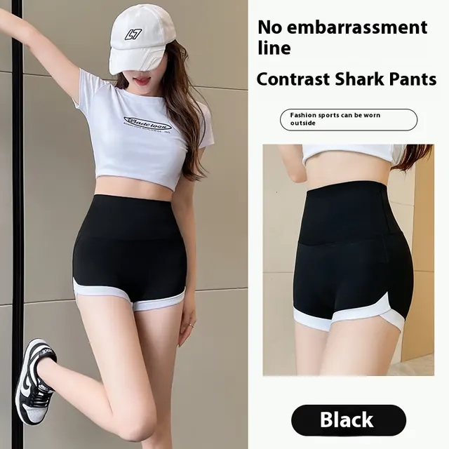 Three point Shark Pants Women's Hip Lifting Sports Shorts Black - Shop at LoveMi