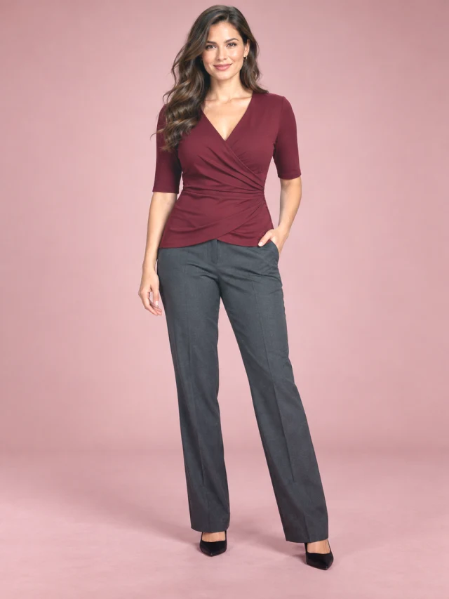 Mid sleeve Mesh Top Western Style Inner Wear Wine Red - Shop at LoveMi