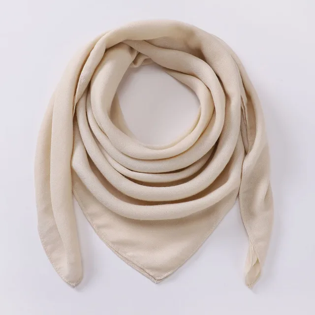 Women's Cotton And Linen Solid Color Retro Artistic Scarf M9001 Champagne - Shop at LoveMi