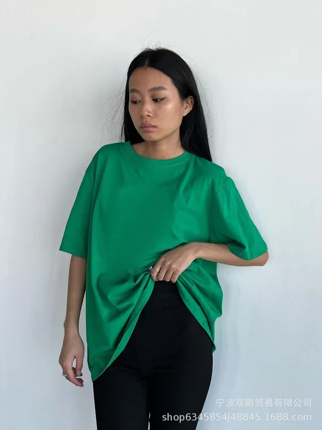 Women's Pure Cotton Short Sleeve T shirt Top Dark Green - Shop at LoveMi