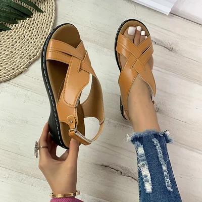 Women's Summer Casual Platform Wedge Sandals Brown - Shop at LoveMi
