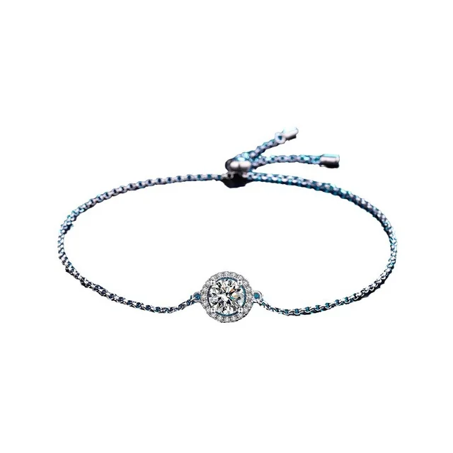 High grade Special interest Design 925 Sterling Silver Round Bag Moissanite Bracelet For Women 1 Karat High Carbon Stone - Shop at LoveMi
