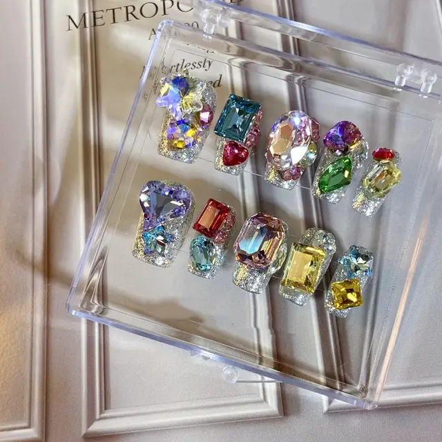 Family Portrait Gem Box Wear Nail Handmade Manicure Gem Box - Shop at LoveMi