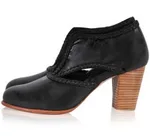 Pointed High Heel Shoes Side Zipper Leather Boots - Black