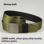 Silver Gray Buckle Army Green