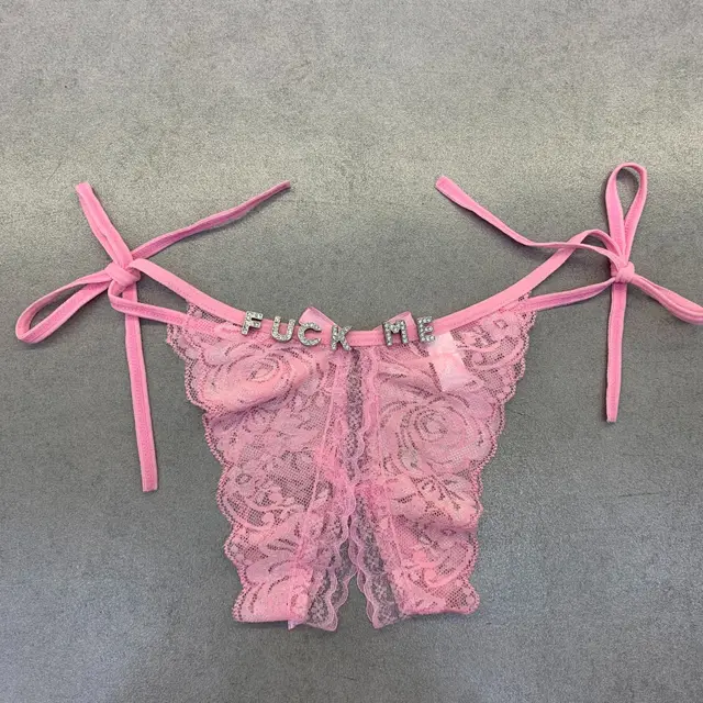 Women's Fashion Strappy Monogrammed Panties Pink - Shop at LoveMi