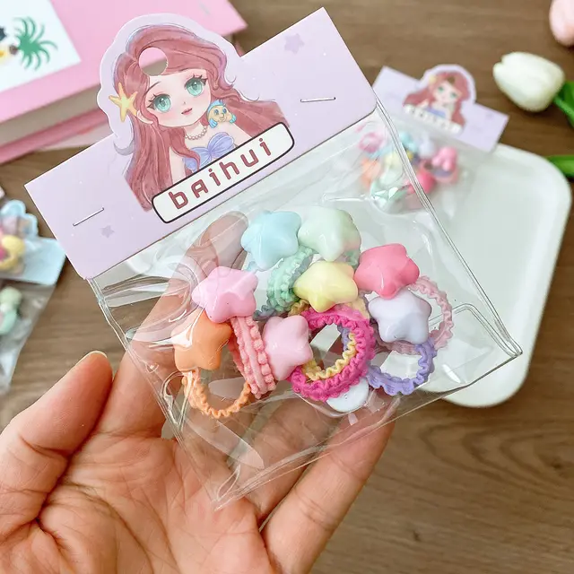 8 Bags Candy Color Small Size Children Ruffles Hair Rope 2 Five Stars - Shop at LoveMi