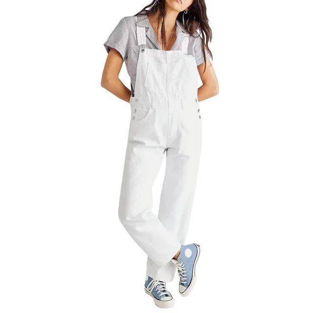 Fashion Casual Loose Denim Trousers White - Shop at LoveMi