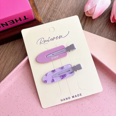 Sweet Acrylic Girl Seamless Barrettes Cartoon 5 Purple Grape Style - Shop at LoveMi