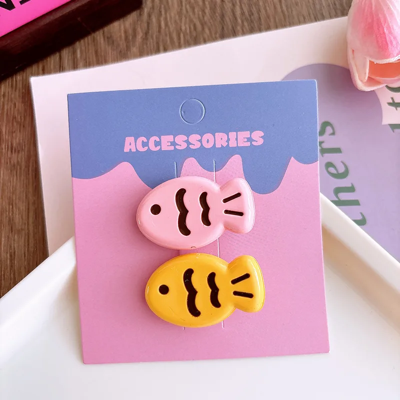 Candy colored Glossy Cute Taiyaki Barrettes Creative 1 Pink Yellow Group - Shop at LoveMi