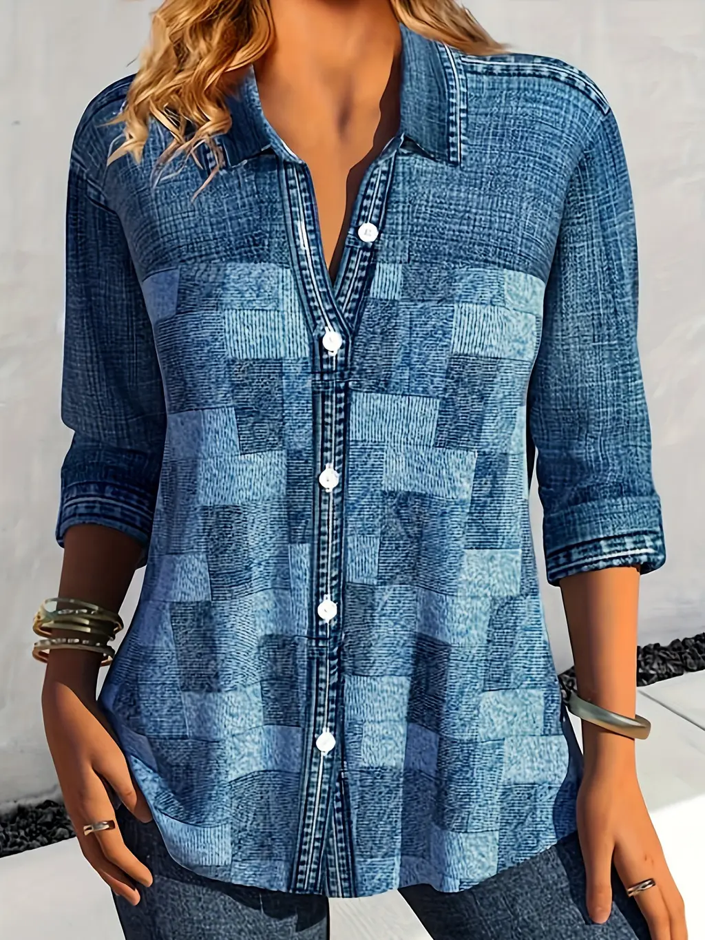 Women's Autumn Vintage Denim Jacket - Sapphire Blue