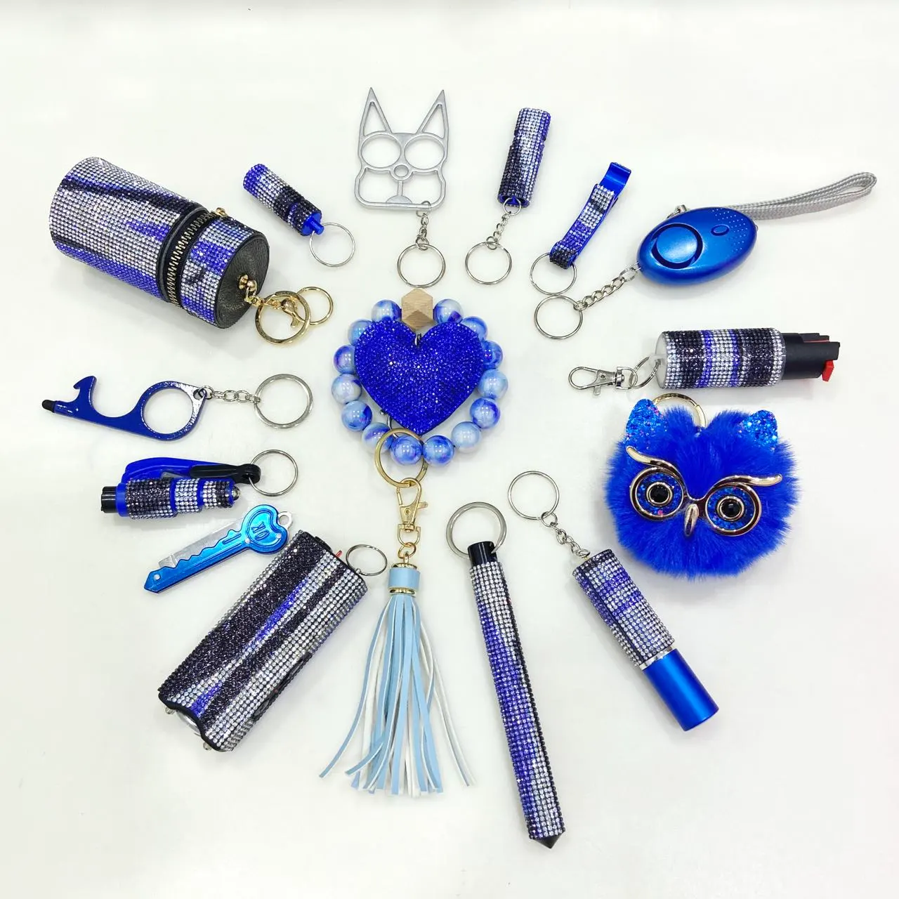 Blue Camo Keychain Set - Dark Blue