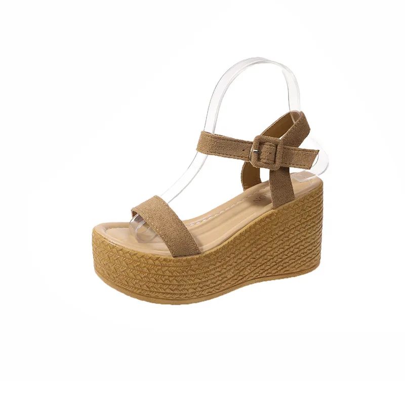 Women's Fashionable New Platform Wedge Sandals Khaki - Shop at LoveMi
