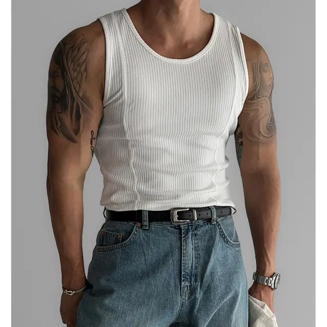 Men's Summer Running Quick drying Fitness Sleeveless Sports Vest Top White - Shop at LoveMi